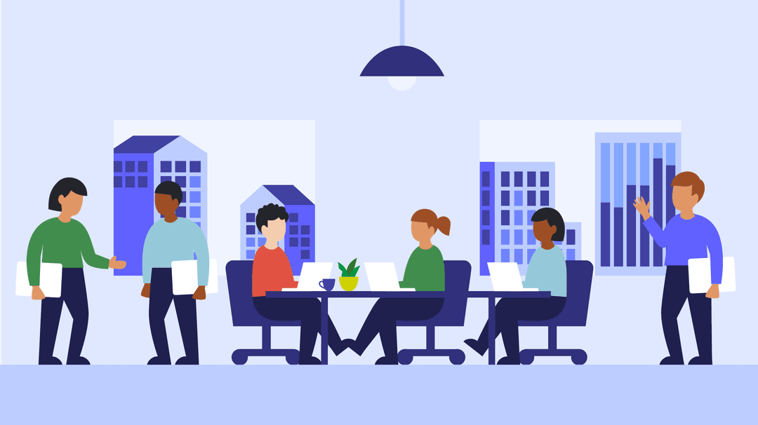 Team collaboration with puzzle pieces